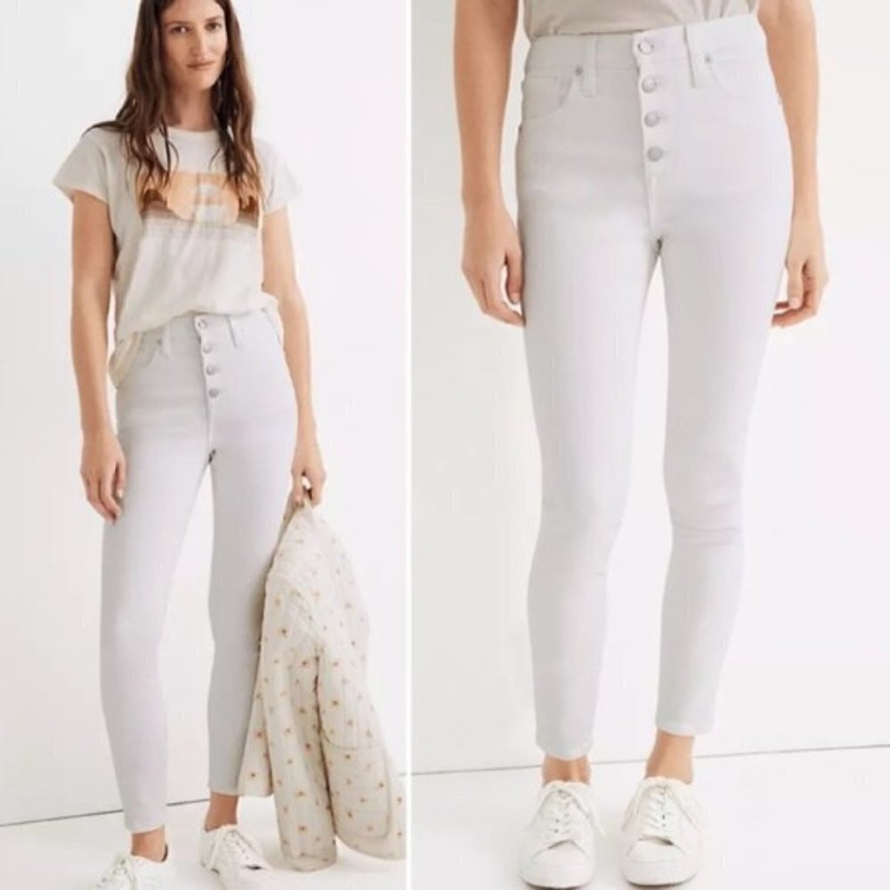 MADEWELL 10" High Rise Skinny Crop Jeans AJ152 White
